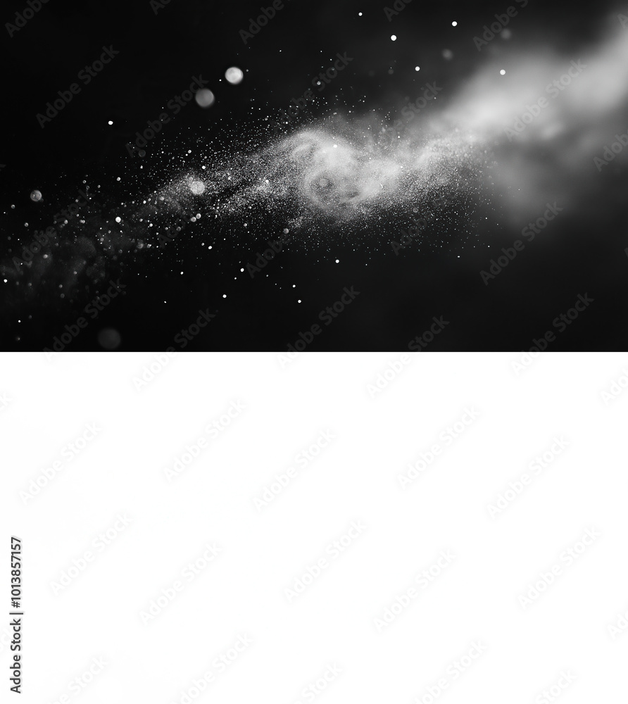 Wall mural abstract white particles on transparent background