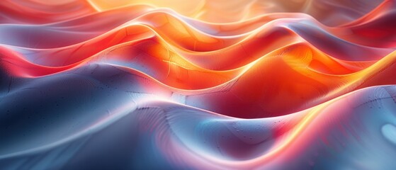 Obraz premium Abstract flowing silk waves in vibrant hues, a mesmerizing backdrop for digital art and design