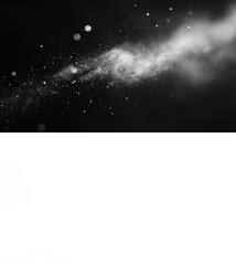 Abstract white particles on transparent background