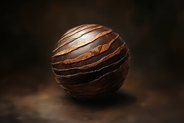 Fototapeta premium Rich dark chocolate candy with smooth texture and luxurious glossy surface on dark background new beautiful stock image illustration AI