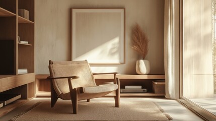 Fototapeta premium Minimalist Living Room with Natural Light
