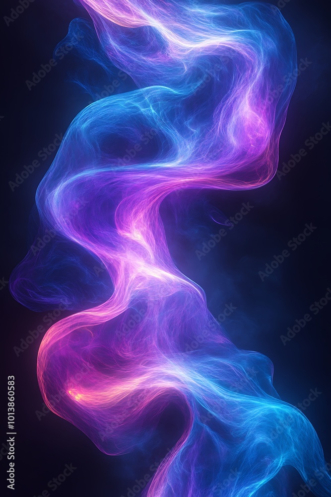 Aufkleber a mesmerizing swirl of purple and blue light dances gracefully against a dark background, creating a