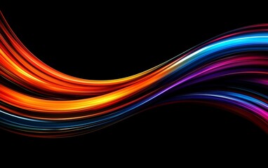 Flowing lines of colorful neon lights creating a vortex, abstract energy movement, vibrant futuristic design with speed and motion