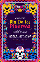 dia de los muertos vertical poster template