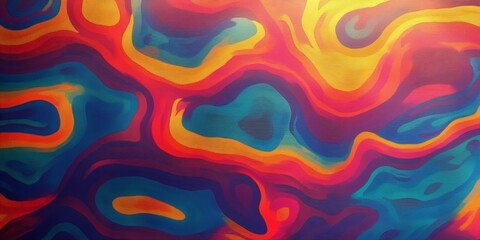 Fototapeta premium Vibrant colorful abstract psychedelic 60s liquid flow pattern with swirling texture and dynamic background design new beautiful stock image illustration AI