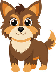 A cute dog vector art style on transparent background