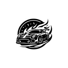 Fototapeta premium sports car logo, car illustration, racing car logo, auto logo design, fast car vector, luxury car logo, sports vehicle icon, automotive branding, modern car design, race car graphic, car emblem,