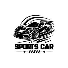 Fototapeta premium sports car logo, car illustration, racing car logo, auto logo design, fast car vector, luxury car logo, sports vehicle icon, automotive branding, modern car design, race car graphic, car emblem,