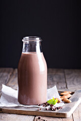 Homemade almond chocolate milk