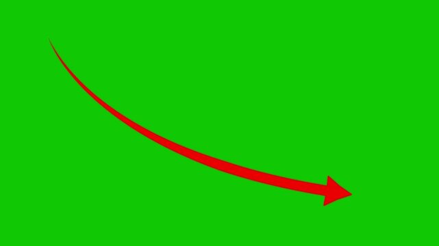 Animated of down business graph icon .business or finance concept icon