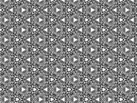 black and white geometric shapes kaleidoscopic motion loop abstract background