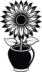sunflower  silhouette vector 