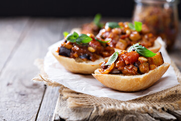 Eggplant and tomato caponata