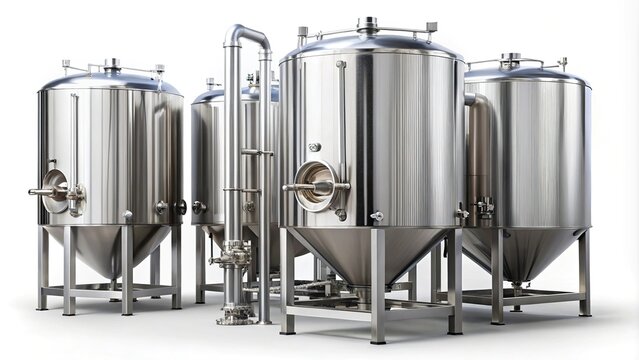 Beer fermentation tank isolated on white background