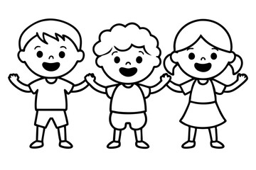 Delightful Vector Artwork of Happy Children in Playful Settings
