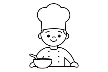 Adorable Kid Chef Creating Magic in the Kitchen with Colorful Vector Illustration
