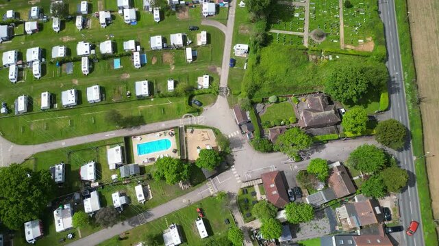 Aerial View of Beautiful and Peaceful Tourist Attraction of South Hayling Village and Former Civil Parish on Hayling Island, Havant Hampshire, South East England Great Britain. May 15th, 2024