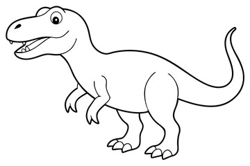 Vibrant Cartoon Tyrannosaurus Coloring Pages Featuring Amazing Vector Illustration
