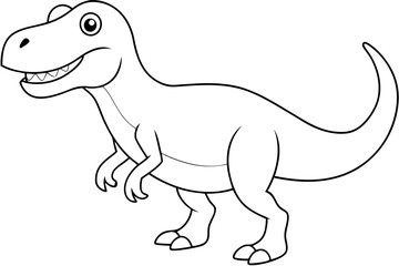 Fun Cartoon Tyrannosaurus Coloring Adventure with Vector Illustration for Creative Kids
