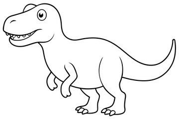 Explore the World of Cartoon Tyrannosaurus Coloring with Engaging Vector Illustration
