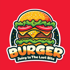 Burger Logo Logo Design with Thick Outline