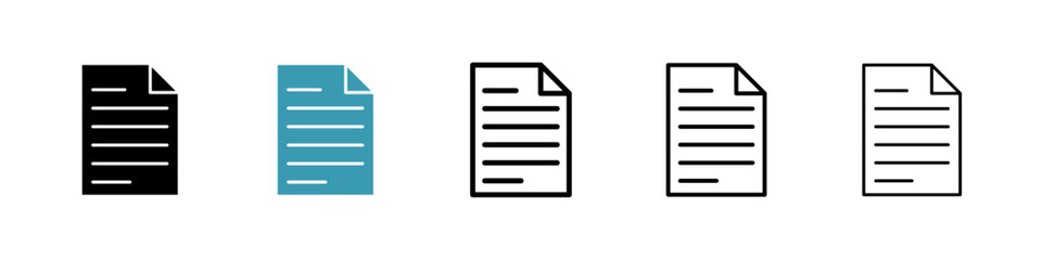 Form vector icon set in black and blue colors.