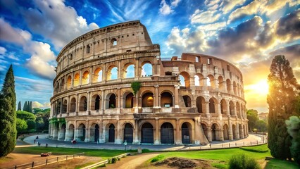 Stunning Capture of the Colosseum in Rome, Italy - A Must-See Tourist Attraction
