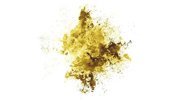 gold particle explosion on white