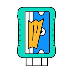 pencil sharpener stationery line icon vector. pencil sharpener stationery sign. isolated symbol illustration