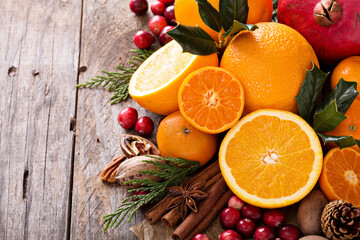 Fall and winter ingredients still life