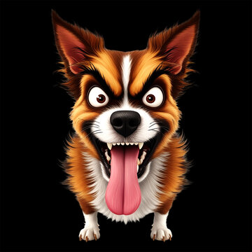 Furious dog image simple background