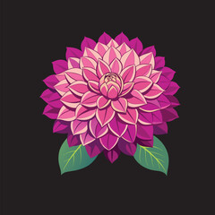 How To make a dahlia flowers Vector 3D Image
