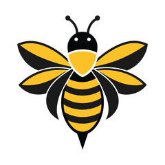 bee logo icon on white background