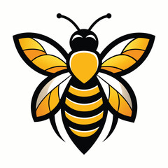 cute bee logo icon on white background