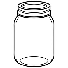 glass jar line art