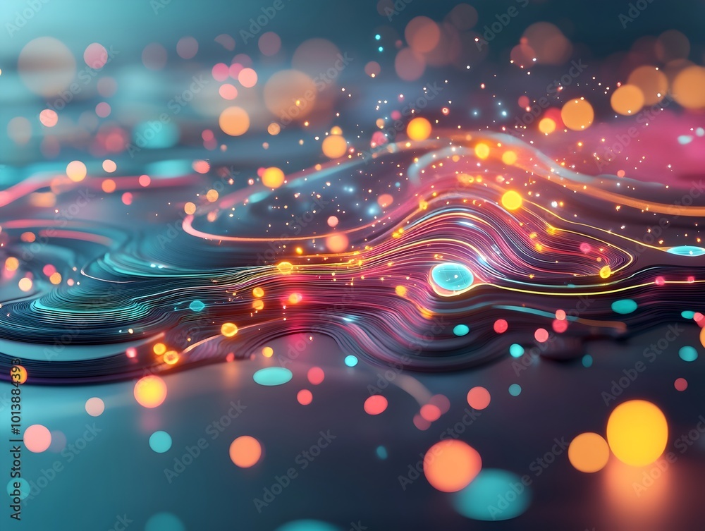 Poster captivating digital data background with a dynamic network of connecting lines intricate geometric s