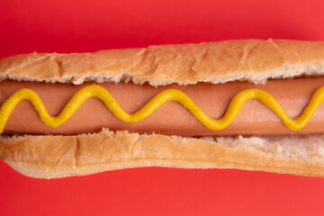 Hot dog with yellow mustard