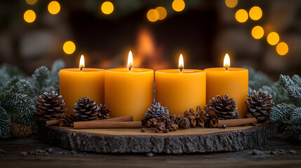 Cozy Fireplace Advent Background