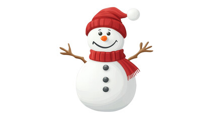 Charming Snowman Simple Vector for Winter Celebrations, Isolated on White, PNG File, Transparent Background