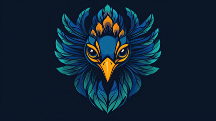 Obraz premium Beautiful Peacock Logo, Colorful Bird Design for Your Corporate and Business Graphic Resource or Creative Project, Ai Generative