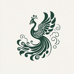 Beautiful Peacock Logo, Colorful Bird Design for Your Corporate and Business Graphic Resource or Creative Project, Ai Generative