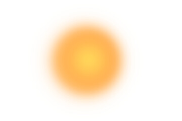 Blurred gradient light circle effect isolated on transparent background. 