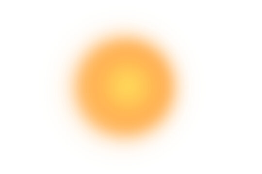 Blurred gradient light circle effect isolated on transparent background. 