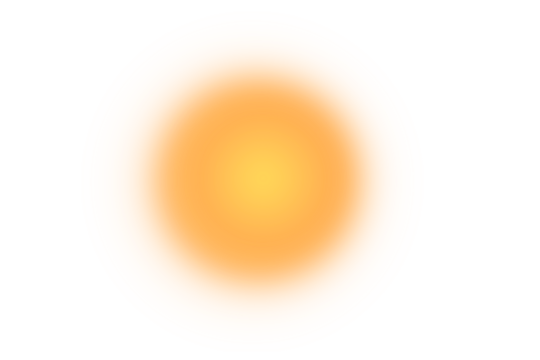Blurred gradient light circle effect isolated on transparent background. 