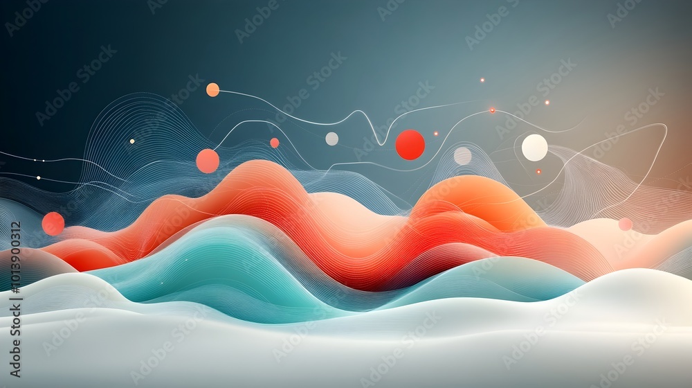 Poster sophisticated digital design featuring muted tones refined textures and minimalist data driven graph