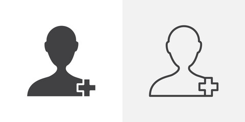 Add user icon flat and simple set design