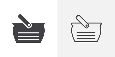 Basket icon flat and simple set design