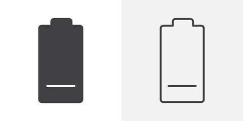 Battery low icon flat and simple set design