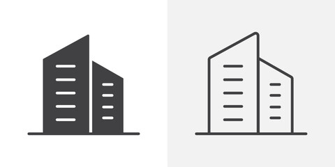 Building icon flat and simple set design