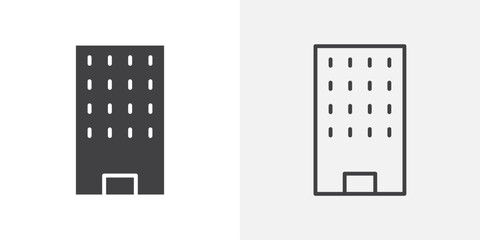 Building icon flat and simple set design